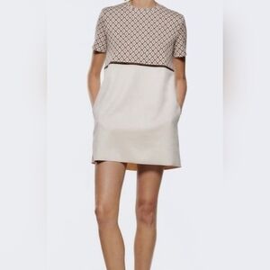 Zara Knit And Faux Mini Dress Size Small